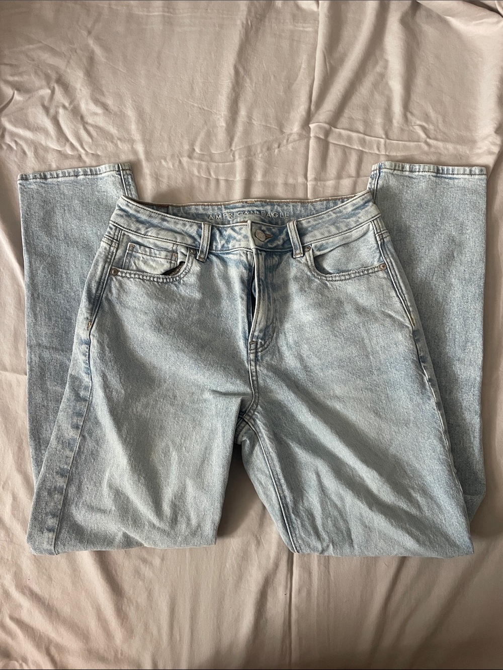 American Eagle Outfitters Women's Straight Leg Light Blue Jeans